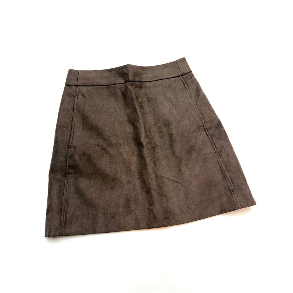 JCREW Womens 2 BC892 Brown Faux Suede A Line Mini Short Skirt S13